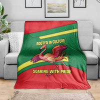 Senegal Blanket with Flamingo Design and Rooted in Culture Slogan - Wonder Print Shop