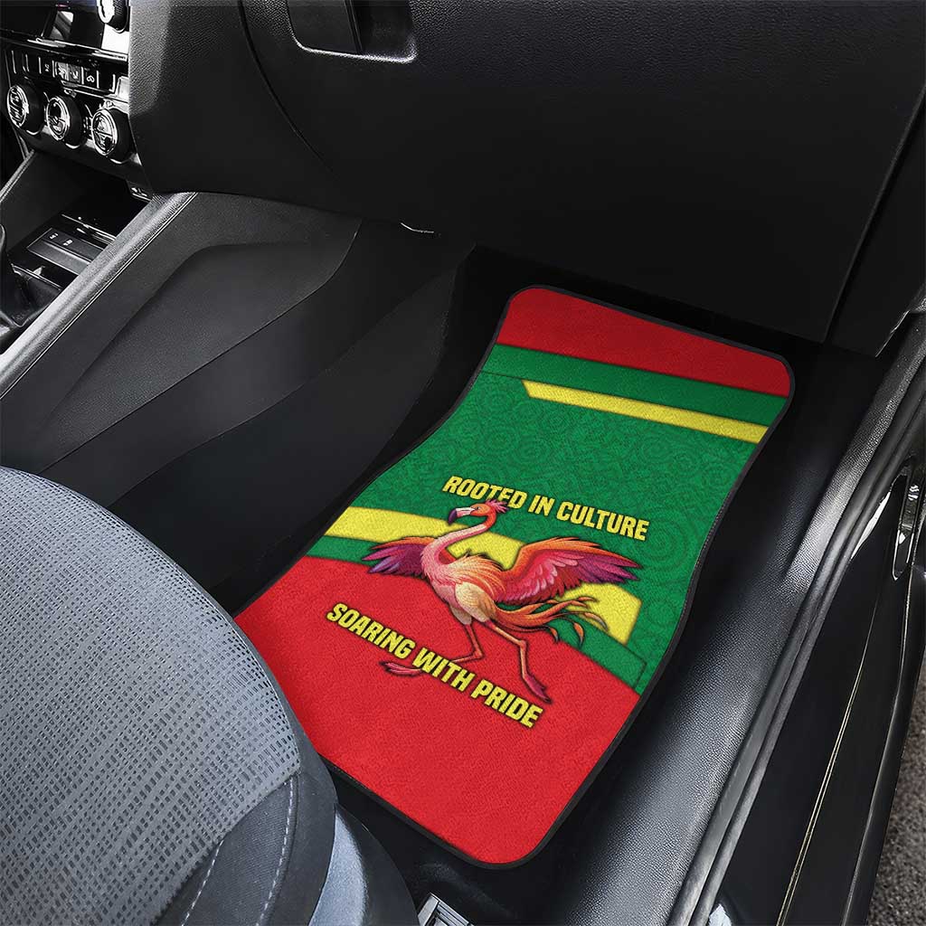 Senegal Car Mats with Flamingo Design and Rooted in Culture Slogan - Wonder Print Shop