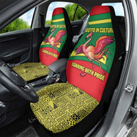 Senegal Car Seat Cover with Flamingo Design and Rooted in Culture Slogan - Wonder Print Shop