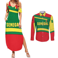 Senegal Couples Matching Summer Maxi Dress and Long Sleeve Button Shirt with Flamingo Design and Rooted in Culture Slogan - Wonder Print Shop