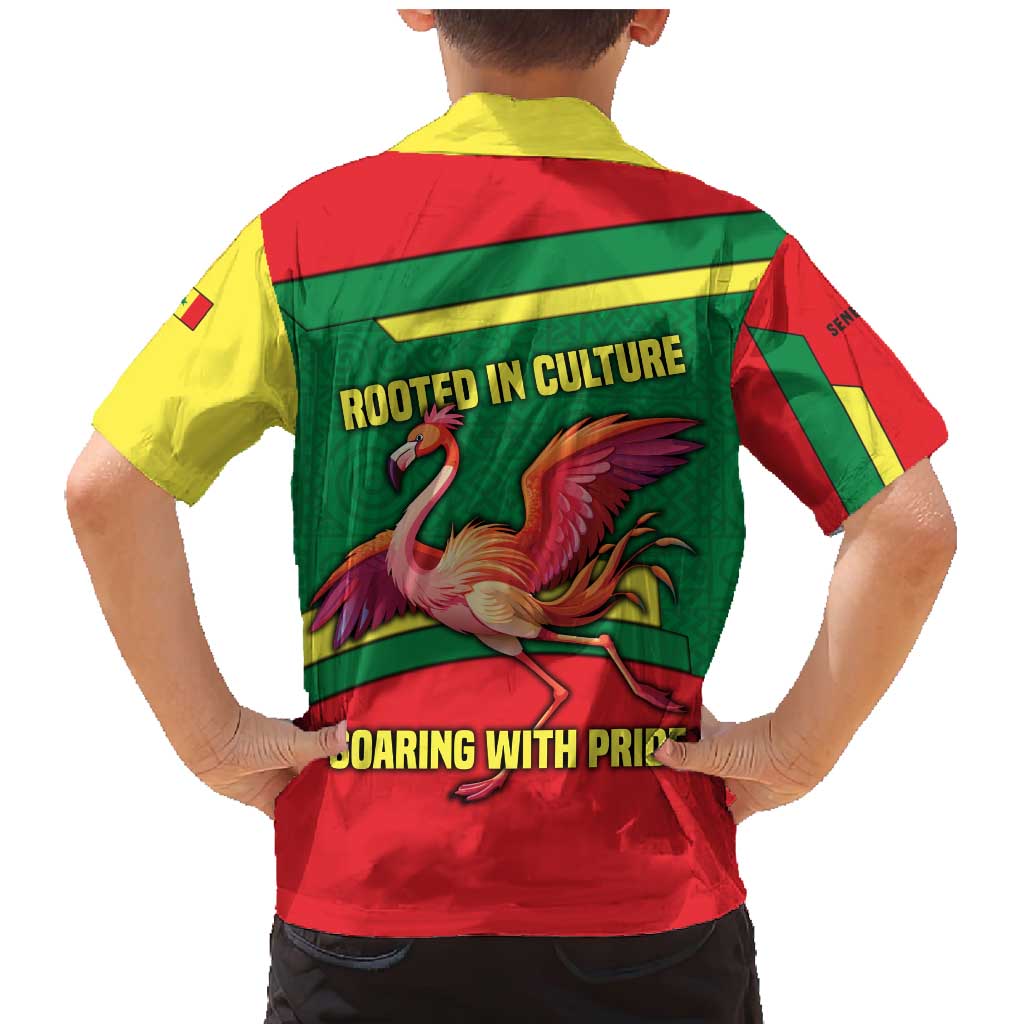 Senegal Family Matching Mermaid Dress and Hawaiian Shirt with Flamingo Design and Rooted in Culture Slogan - Wonder Print Shop