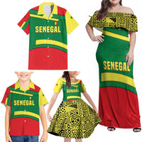 Senegal Family Matching Off Shoulder Maxi Dress and Hawaiian Shirt with Flamingo Design and Rooted in Culture Slogan - Wonder Print Shop