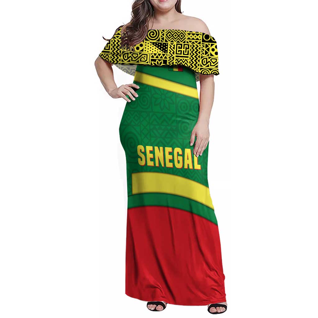 Senegal Family Matching Off Shoulder Maxi Dress and Hawaiian Shirt with Flamingo Design and Rooted in Culture Slogan - Wonder Print Shop