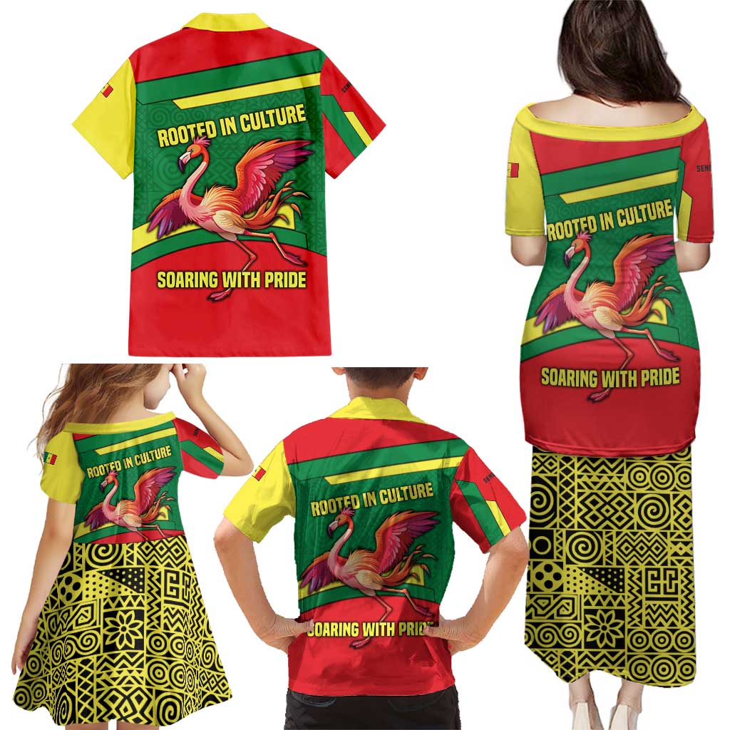 Senegal Family Matching Puletasi and Hawaiian Shirt with Flamingo Design and Rooted in Culture Slogan - Wonder Print Shop