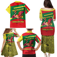 Senegal Family Matching Puletasi and Hawaiian Shirt with Flamingo Design and Rooted in Culture Slogan - Wonder Print Shop