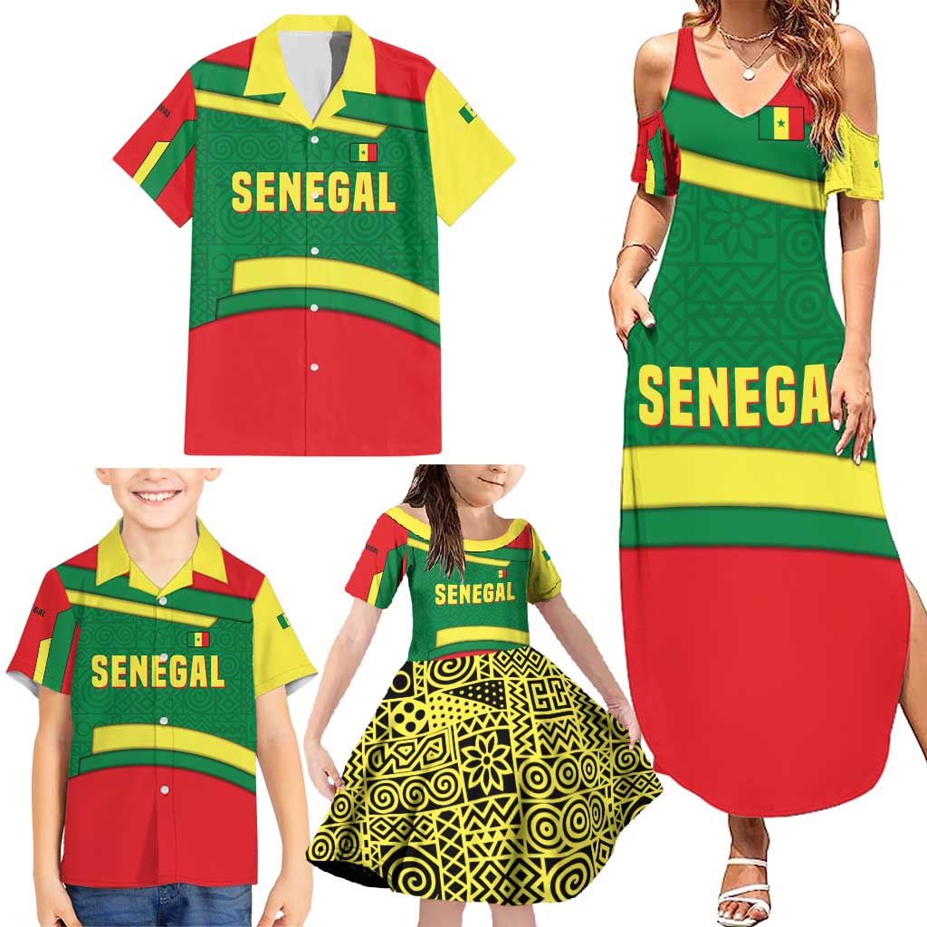 Senegal Family Matching Summer Maxi Dress and Hawaiian Shirt with Flamingo Design and Rooted in Culture Slogan - Wonder Print Shop