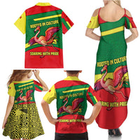 Senegal Family Matching Summer Maxi Dress and Hawaiian Shirt with Flamingo Design and Rooted in Culture Slogan - Wonder Print Shop