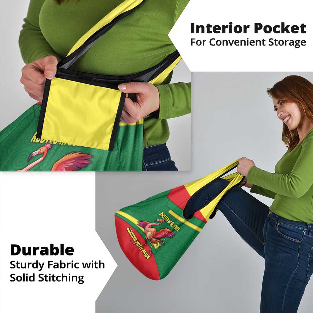 Senegal Grocery Bag with Flamingo Design and Rooted in Culture Slogan - Wonder Print Shop