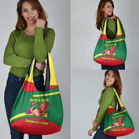 Senegal Grocery Bag with Flamingo Design and Rooted in Culture Slogan - Wonder Print Shop