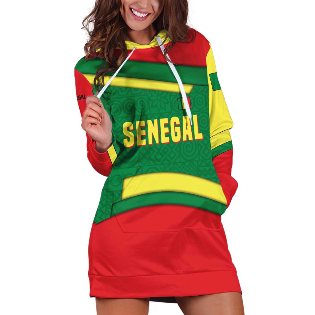 Senegal Hoodie Dress with Flamingo Design and Rooted in Culture Slogan - Wonder Print Shop