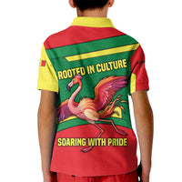 Senegal Kid Polo Shirt with Flamingo Design and Rooted in Culture Slogan - Wonder Print Shop