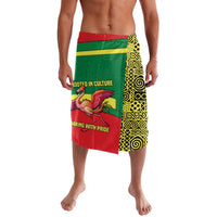 Senegal Lavalava with Flamingo Design and Rooted in Culture Slogan - Wonder Print Shop