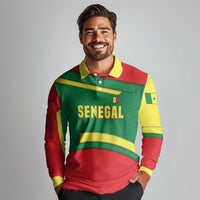 Senegal Long Sleeve Polo Shirt with Flamingo Design and Rooted in Culture Slogan - Wonder Print Shop