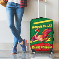 Senegal Luggage Cover with Flamingo Design and Rooted in Culture Slogan - Wonder Print Shop