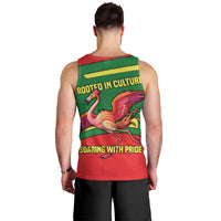 Senegal Men Tank Top with Flamingo Design and Rooted in Culture Slogan - Wonder Print Shop