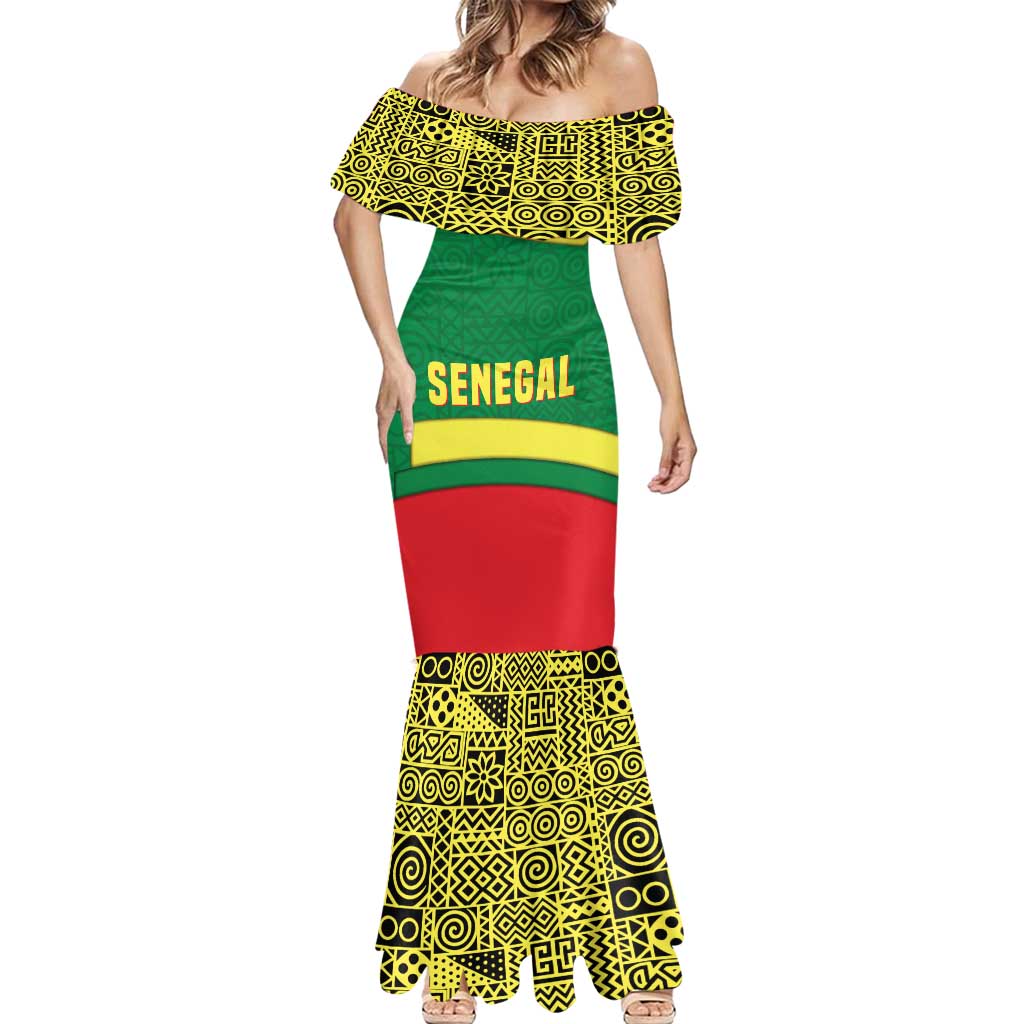 Senegal Mermaid Dress with Flamingo Design and Rooted in Culture Slogan - Wonder Print Shop