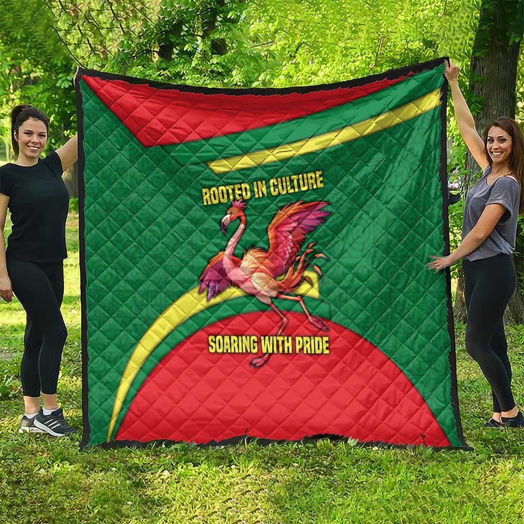 Senegal Quilt with Flamingo Design and Rooted in Culture Slogan - Wonder Print Shop