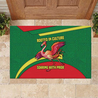 Senegal Rubber Doormat with Flamingo Design and Rooted in Culture Slogan - Wonder Print Shop