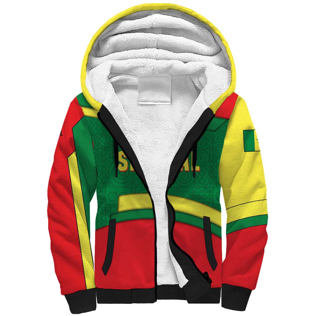 Senegal Sherpa Hoodie with Flamingo Design and Rooted in Culture Slogan - Wonder Print Shop