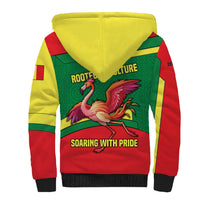 Senegal Sherpa Hoodie with Flamingo Design and Rooted in Culture Slogan - Wonder Print Shop