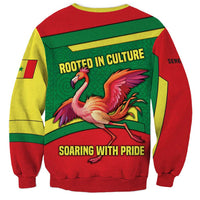 Senegal Sweatshirt with Flamingo Design and Rooted in Culture Slogan - Wonder Print Shop