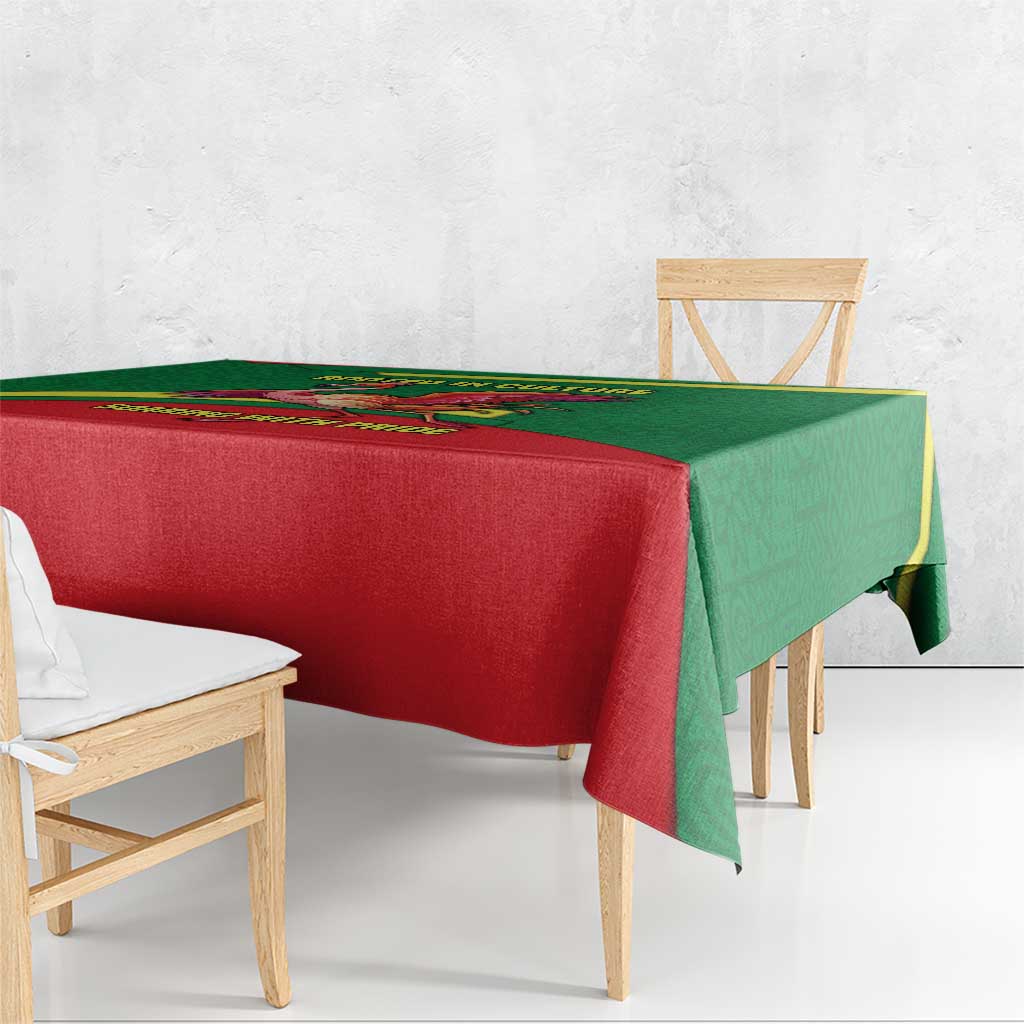 Senegal Tablecloth with Flamingo Design and Rooted in Culture Slogan - Wonder Print Shop