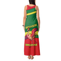 Senegal Tank Maxi Dress with Flamingo Design and Rooted in Culture Slogan - Wonder Print Shop