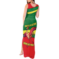 Senegal Tank Maxi Dress with Flamingo Design and Rooted in Culture Slogan - Wonder Print Shop