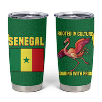 Senegal Tumbler Cup with Flamingo Design and Rooted in Culture Slogan - Wonder Print Shop