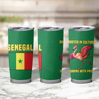 Senegal Tumbler Cup with Flamingo Design and Rooted in Culture Slogan - Wonder Print Shop