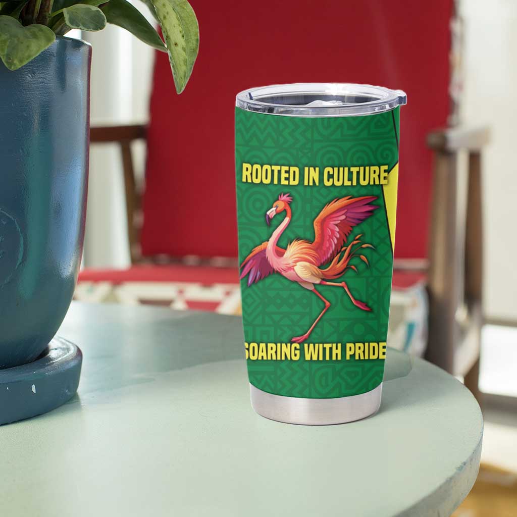 Senegal Tumbler Cup with Flamingo Design and Rooted in Culture Slogan - Wonder Print Shop