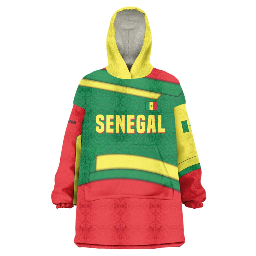 Senegal Wearable Blanket Hoodie with Flamingo Design and Rooted in Culture Slogan - Wonder Print Shop
