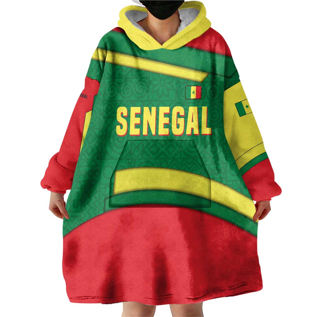 Senegal Wearable Blanket Hoodie with Flamingo Design and Rooted in Culture Slogan - Wonder Print Shop
