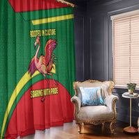 Senegal Window Curtain with Flamingo Design and Rooted in Culture Slogan - Wonder Print Shop