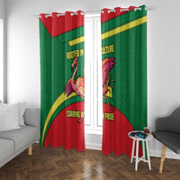 Senegal Window Curtain with Flamingo Design and Rooted in Culture Slogan - Wonder Print Shop