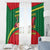 Senegal Window Curtain with Flamingo Design and Rooted in Culture Slogan - Wonder Print Shop