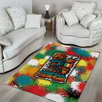 Senegal Area Rug with Colorful Wildlife Graffiti and Nature Rises Roars Design - Wonder Print Shop