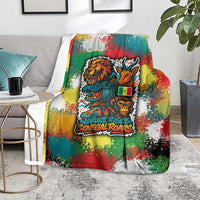Senegal Blanket with Colorful Wildlife Graffiti and Nature Rises Roars Design - Wonder Print Shop