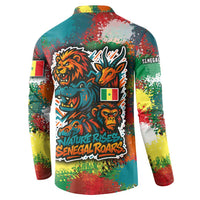 Senegal Button Sweatshirt with Colorful Wildlife Graffiti and Nature Rises Roars Design - Wonder Print Shop