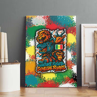 Senegal Canvas Wall Art with Colorful Wildlife Graffiti and Nature Rises Roars Design - Wonder Print Shop