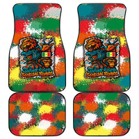 Senegal Car Mats with Colorful Wildlife Graffiti and Nature Rises Roars Design - Wonder Print Shop