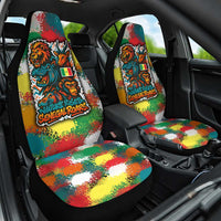 Senegal Car Seat Cover with Colorful Wildlife Graffiti and Nature Rises Roars Design - Wonder Print Shop