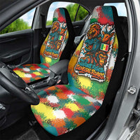 Senegal Car Seat Cover with Colorful Wildlife Graffiti and Nature Rises Roars Design - Wonder Print Shop