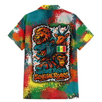 Senegal Family Matching Mermaid Dress and Hawaiian Shirt with Colorful Wildlife Graffiti and Nature Rises Roars Design - Wonder Print Shop