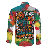 Senegal Family Matching Off The Shoulder Long Sleeve Dress and Hawaiian Shirt with Colorful Wildlife Graffiti and Nature Rises Roars Design - Wonder Print Shop