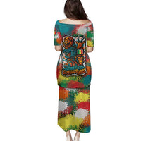 Senegal Family Matching Puletasi and Hawaiian Shirt with Colorful Wildlife Graffiti and Nature Rises Roars Design - Wonder Print Shop