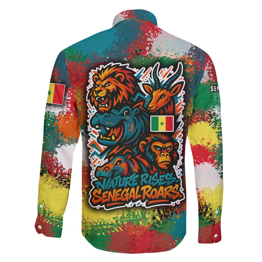 Senegal Family Matching Summer Maxi Dress and Hawaiian Shirt with Colorful Wildlife Graffiti and Nature Rises Roars Design - Wonder Print Shop