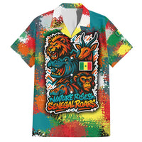 Senegal Hawaiian Shirt with Colorful Wildlife Graffiti and Nature Rises Roars Design - Wonder Print Shop