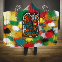 Senegal Hooded Blanket with Colorful Wildlife Graffiti and Nature Rises Roars Design - Wonder Print Shop