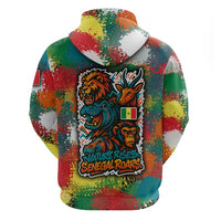 Senegal Hoodie with Colorful Wildlife Graffiti and Nature Rises Roars Design - Wonder Print Shop